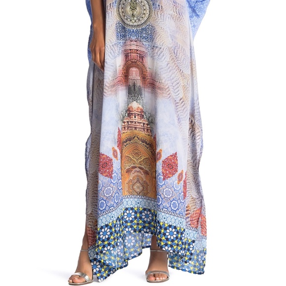 Light blue kaftan dress for sale upto 75% OFF - Designer Kaftans - Picture 3 of 4